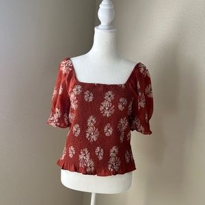 MADEWELL-Puffed Sleeve Crop Top